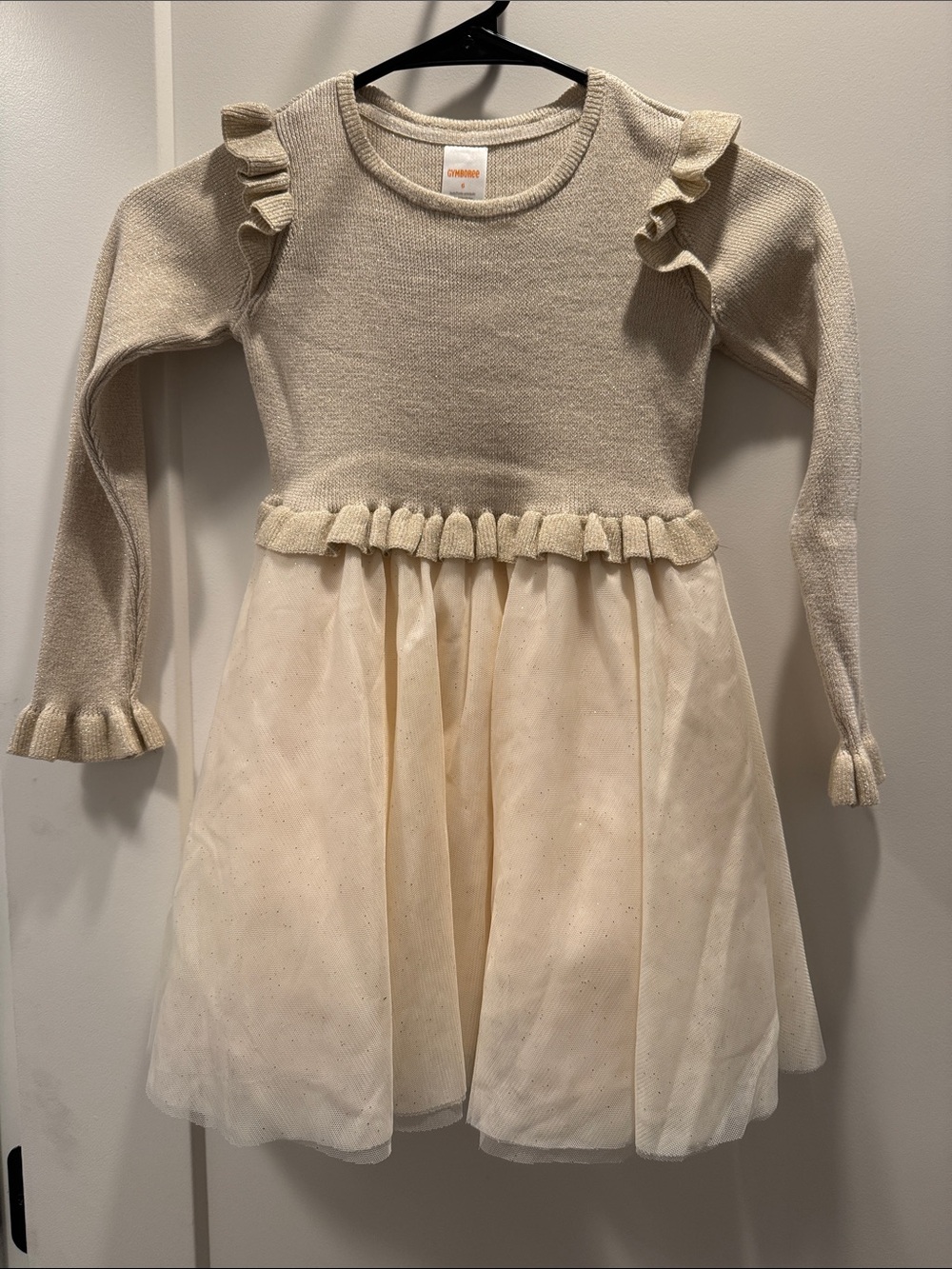 Gymboree Cream Knit Bodice with Tulle Skirt Dress